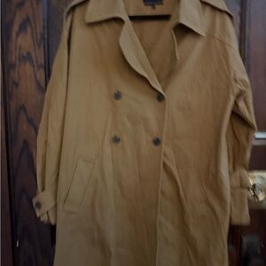 Classic Tan Double-Breasted Women's Coat